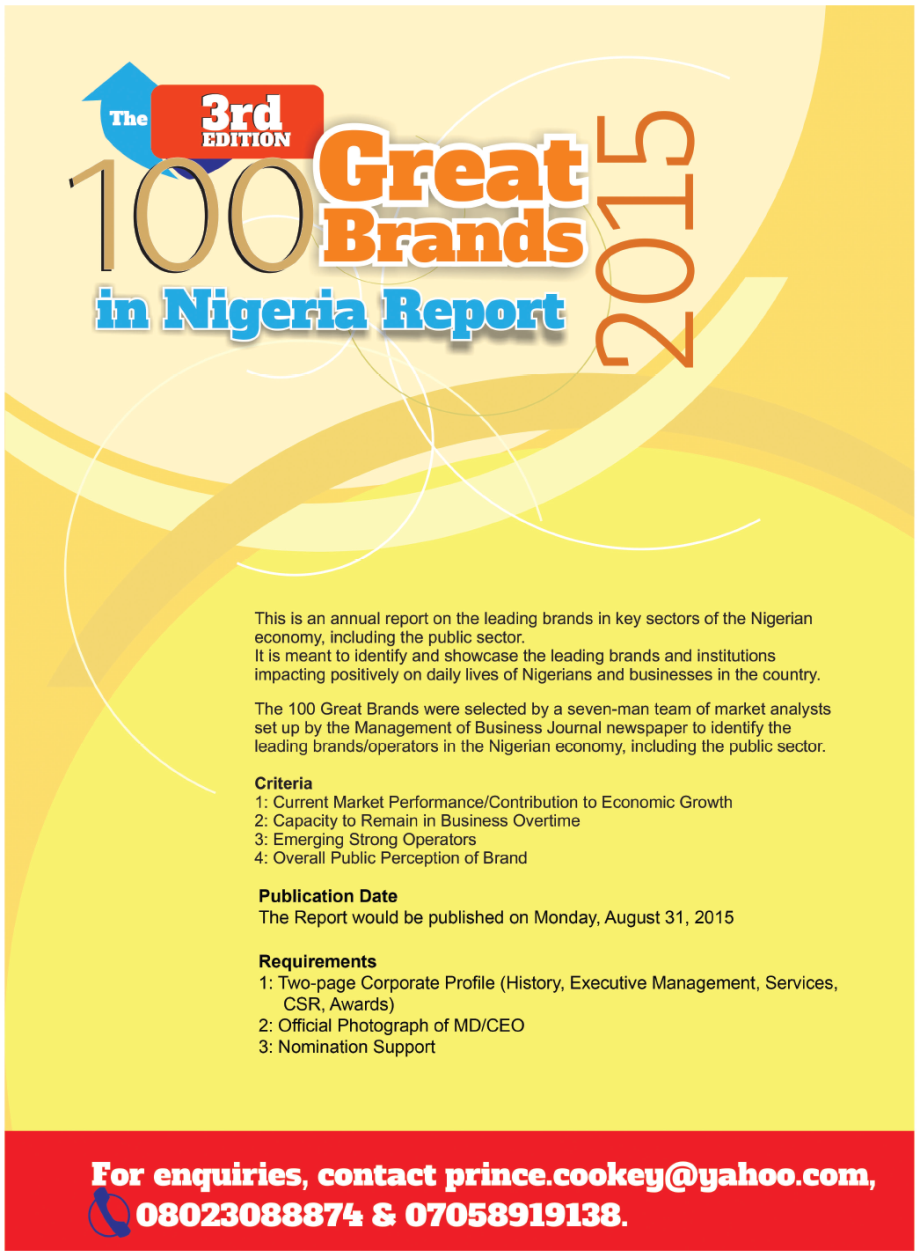 Great Nigeria Brands Report 2015 Business Journal