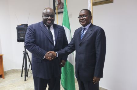 L – R: Mr. Kofi Adumaku, Regional Head of Project Finance, Afreximbank; and Mr. Bashir M. Wali, Acting MD/CEO, NEXIM Bank