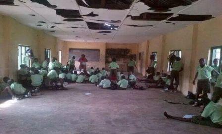 A school classroom somewhere in Nigeria