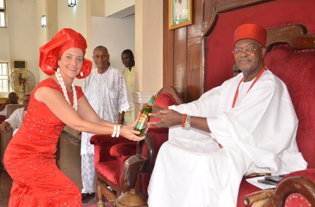 The Obi of Onitsha, His Royal Highness, Igwe Nnaemeka Alfred Ugochukwu Achebe, gave his blessings to commence the Red Cap ceremony in Onitsha, Anambra State, on Saturday, May 12, 2018, 