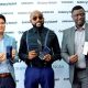Mr. Jingak Chung, Managing Director, Samsung Electronics West Africa; Bankole Wellington, Samsung Ambassador/Host and Mr. Olumide Ojo, Director, Information Technology & Mobile (IM), Samsung Electronics West Africa during the launch of Samsung Galaxy Note9 into the Nigerian market at Samsung Experience Store in Lagos.