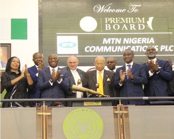 MTN Nigeria Communications Plc on the Premium Board of The Exchange