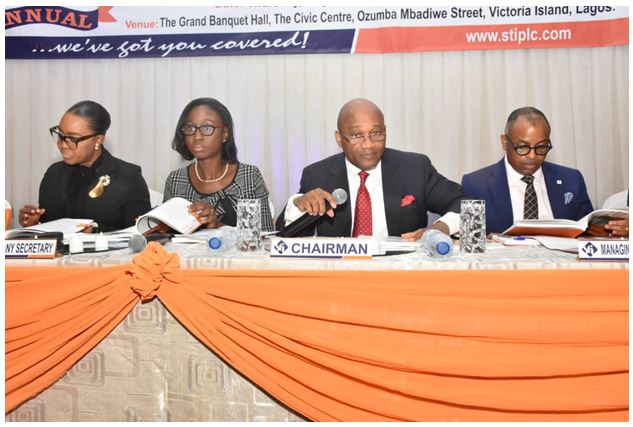 Ugochi Odemelam, Executive Director, Sovereign Trust Insurance Plc, Yetunde Martins, Company Secretary, (Citipoint Chambers), Oluseun Ajayi, Chairman, Board of Directors, Sovereign Trust Insurance Plc and Olaotan Soyinka, MD/CEO, Sovereign Trust Insurance Plc at the 24th Annual General Meeting of the company in Lagos.