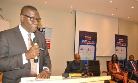 Dr. Henry Nkemadu, Director, Public Affairs, Nigerian Communications Commission (NCC) delivering the keynote address at the Business Journal 2nd Annual Lecture/Awards last Friday in Lagos. He represented Prof Umar Danbatta, the EVC/CEO of NCC.